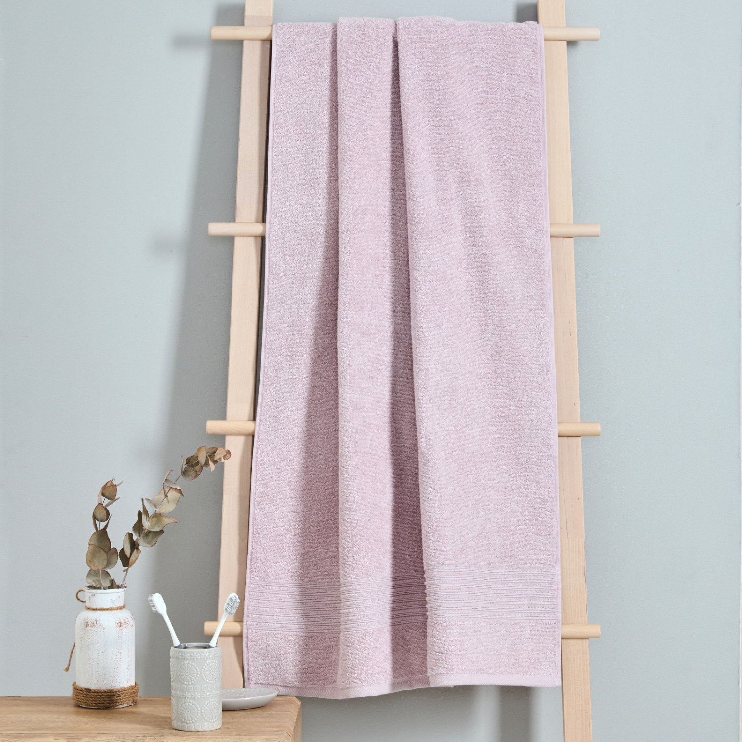 Полотенце махровое Fiorenza, розовое - фото № 3