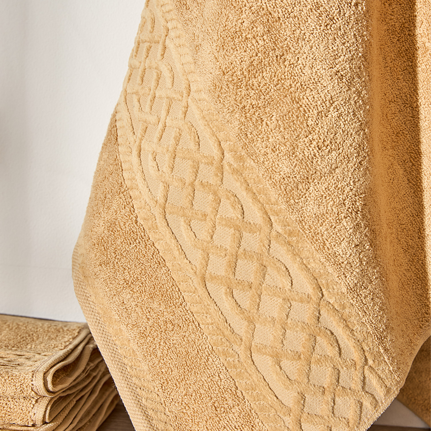 Полотенце махровое Costanza, горчица - фото № 3