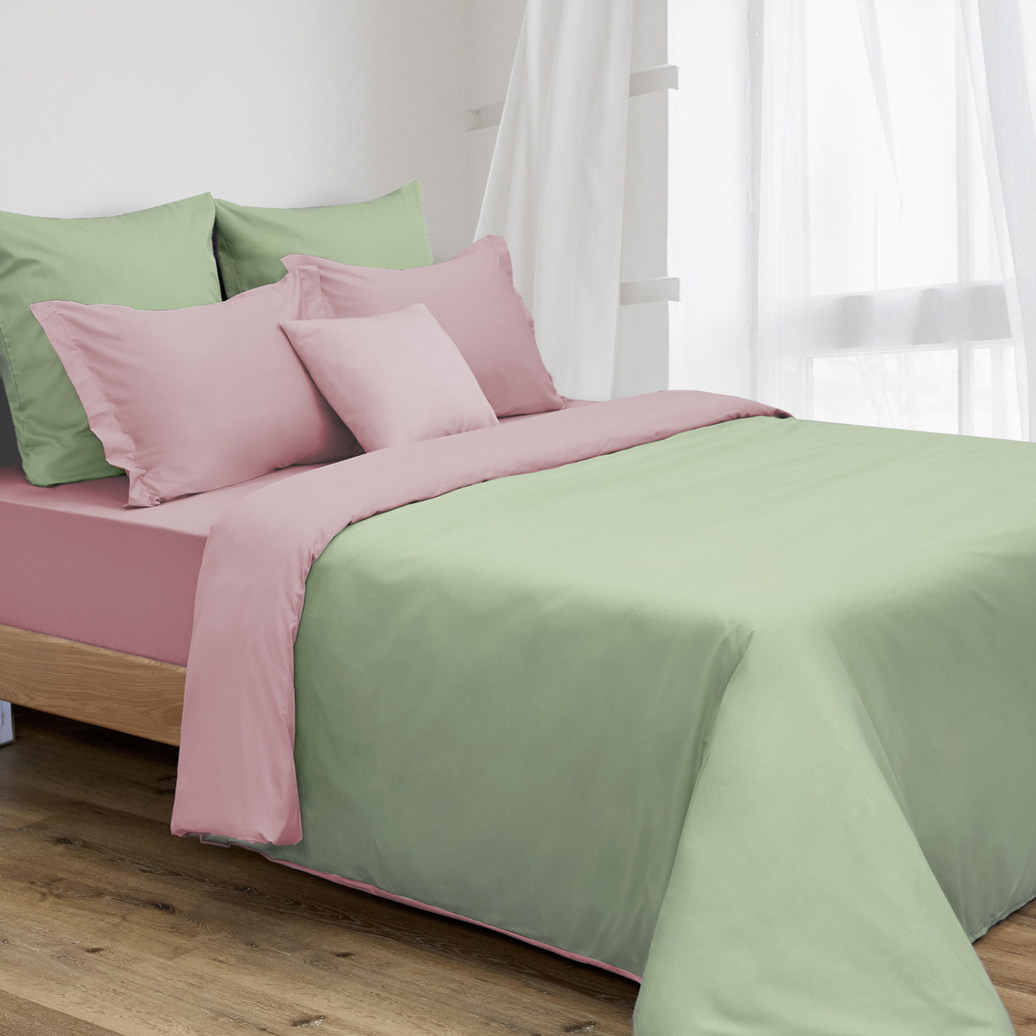 Постельное белье Cameo green & Peachskin - фото № 4