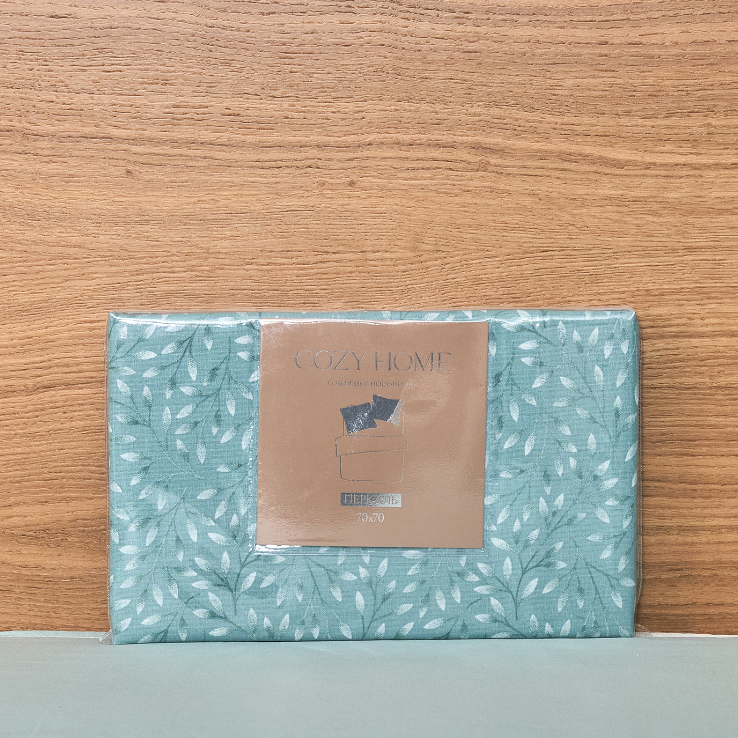 Комплект наволочек Foglio, бирюза - фото № 4