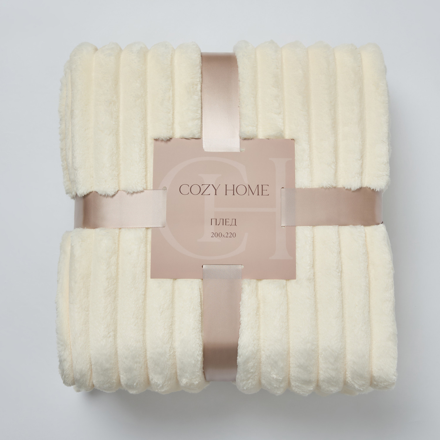 Плед Soft strip, светлое молоко - фото № 5