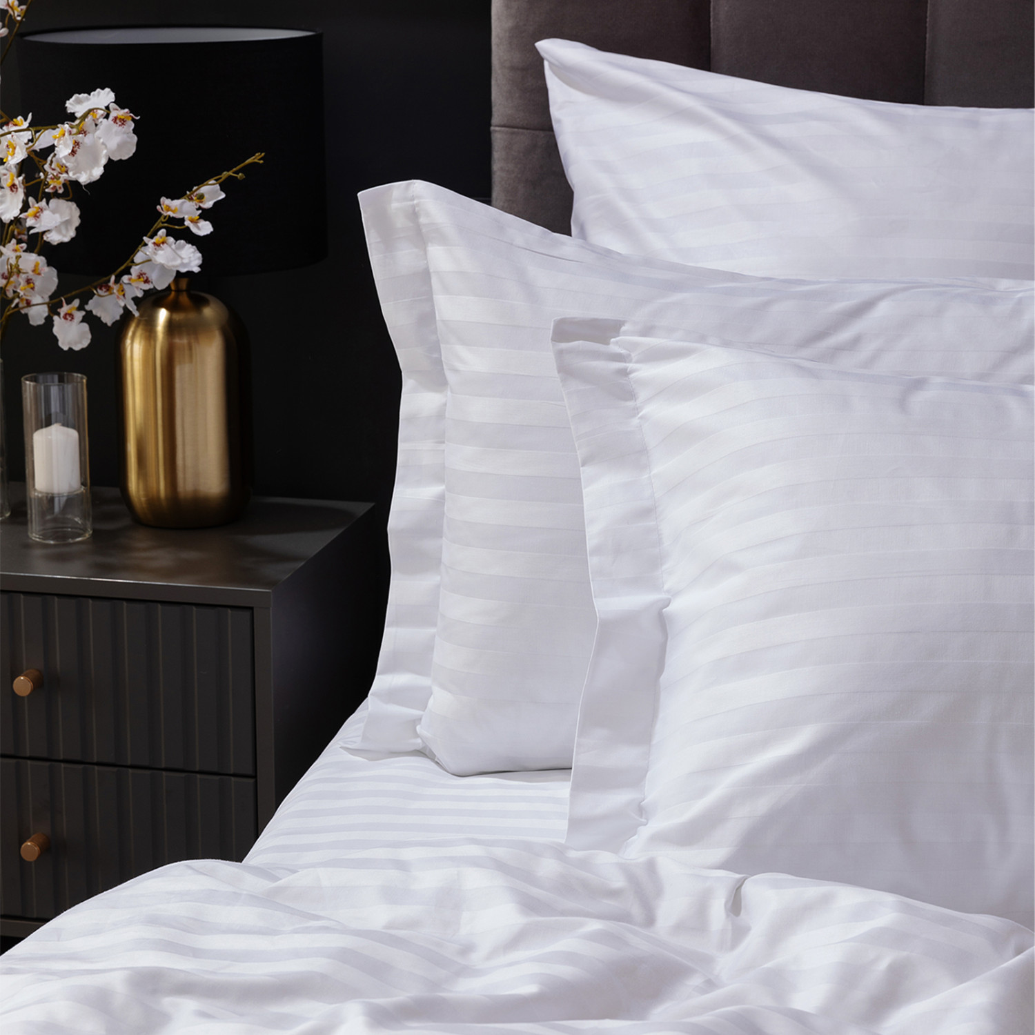 Постельное белье Белый, страйп-сатин 921987 - фото № 10