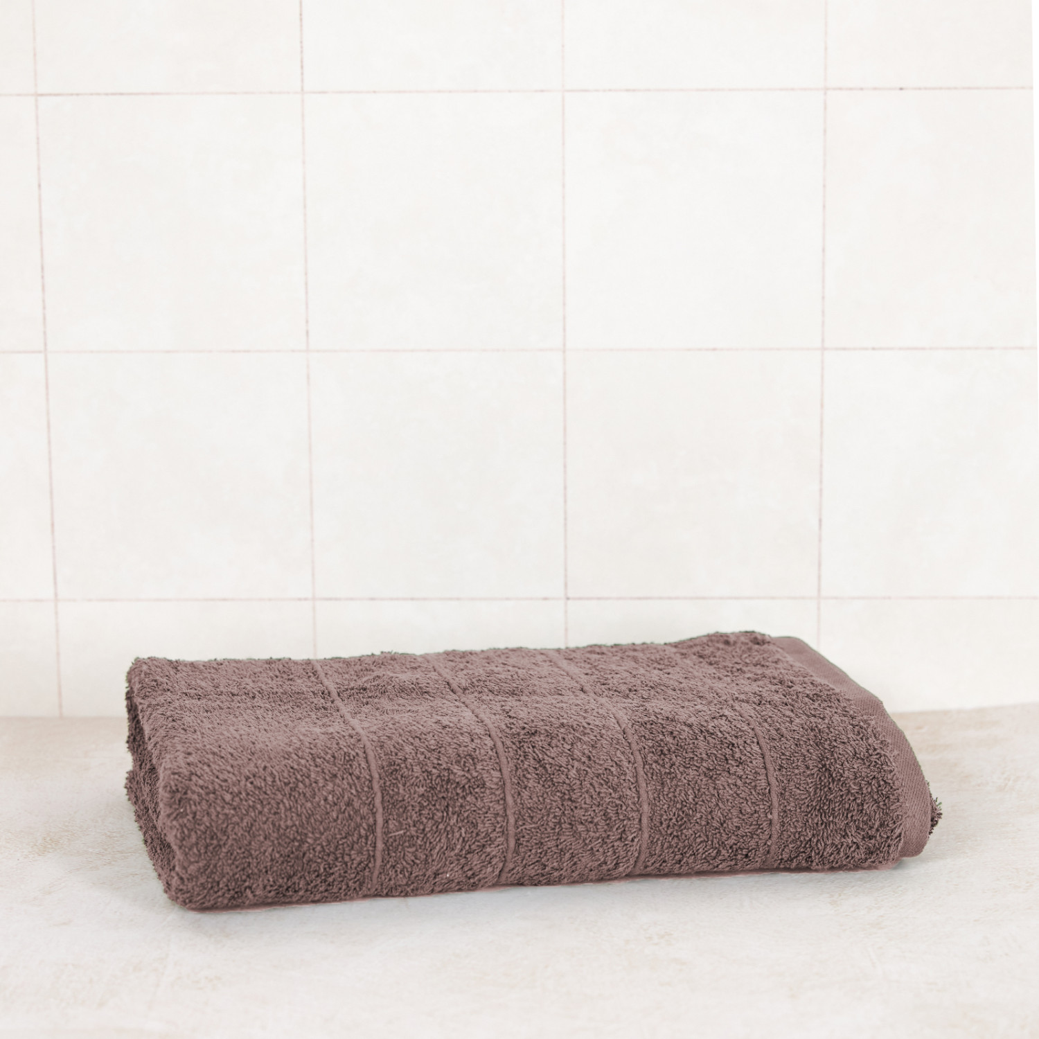 Полотенце махровое Олимп, коричневое - фото № 3