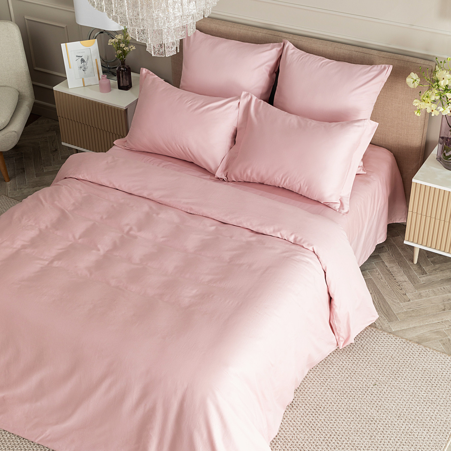 Постельное белье Нежно-розовый/Soft pink, сатин - фото № 8