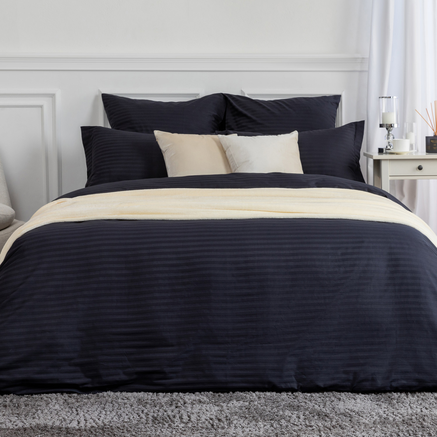 Постельное белье Black страйп-сатин II - фото № 10