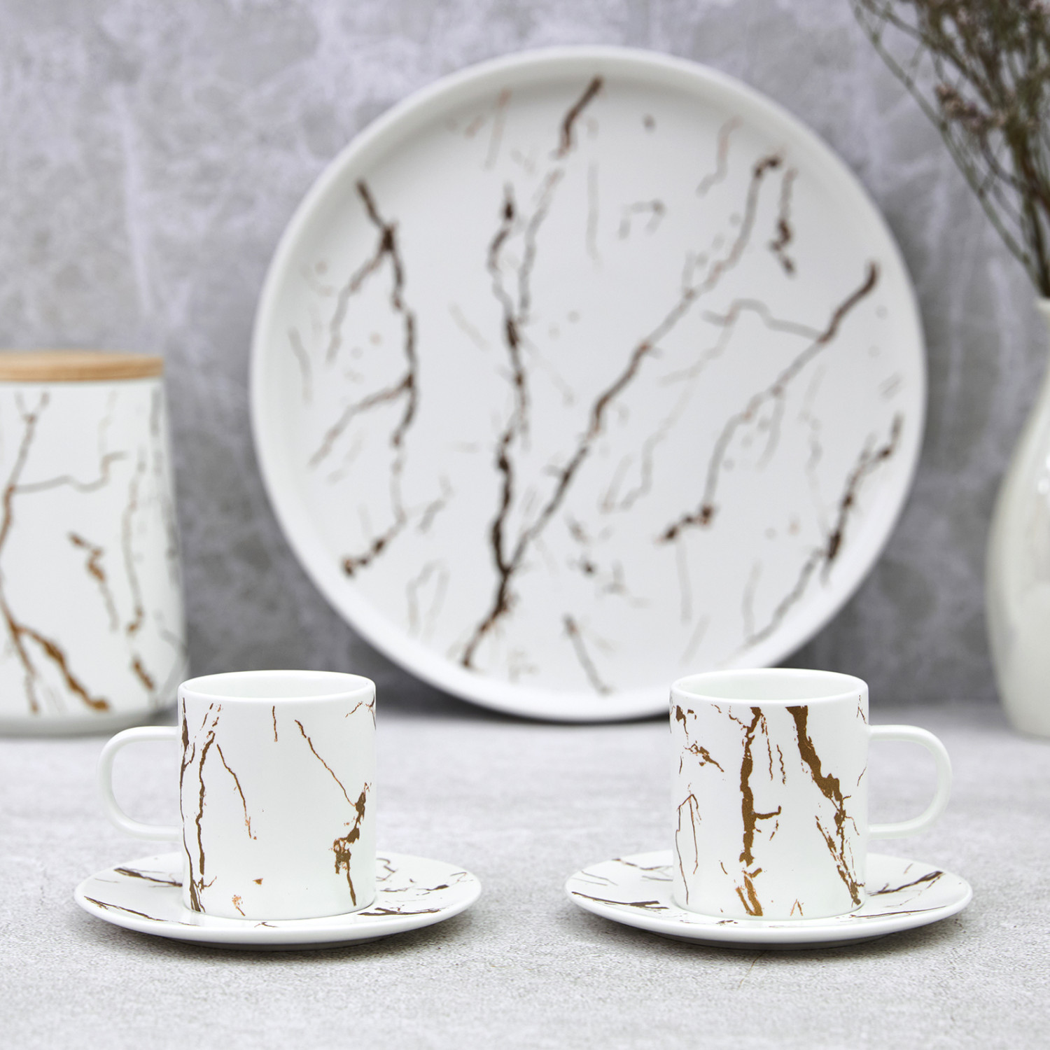 Набор кофейных пар, 4 предмета Shining Marble