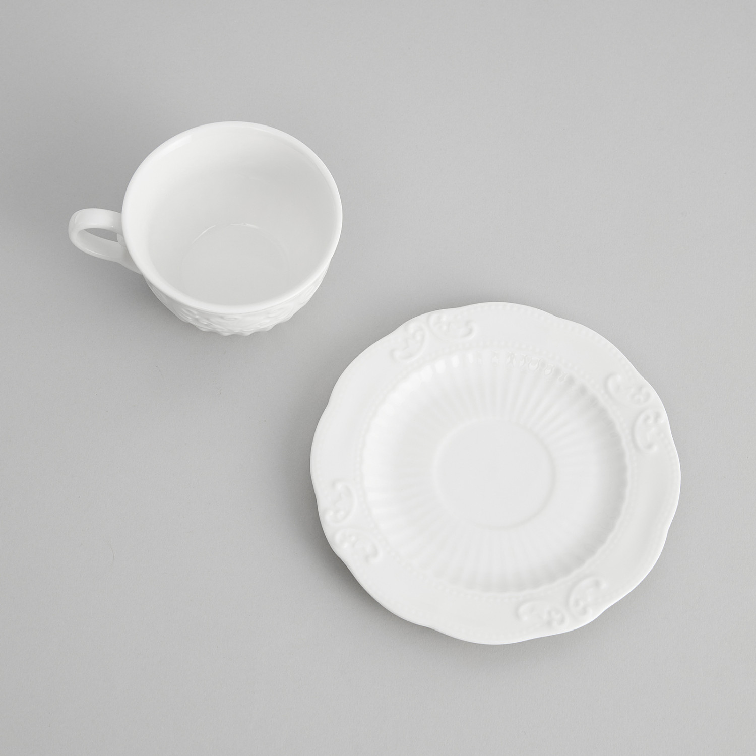 Чайная пара Emboss White - фото № 3