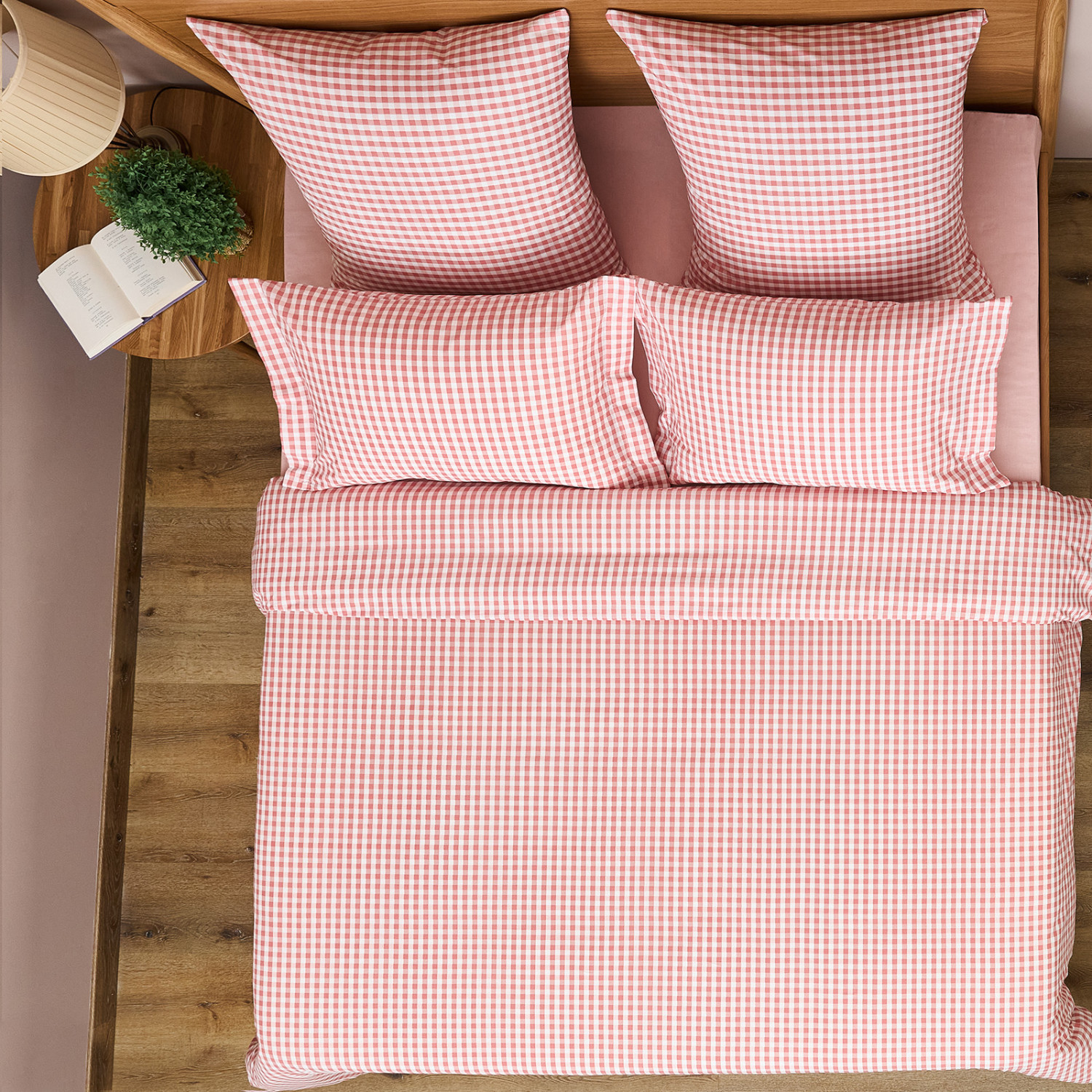 Постельное белье полукомплект Vichy, кораллово-розовое - фото № 7