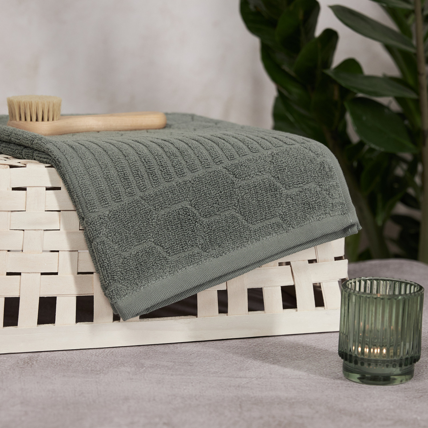 Полотенце махровое Зефир, нефрит - фото № 3