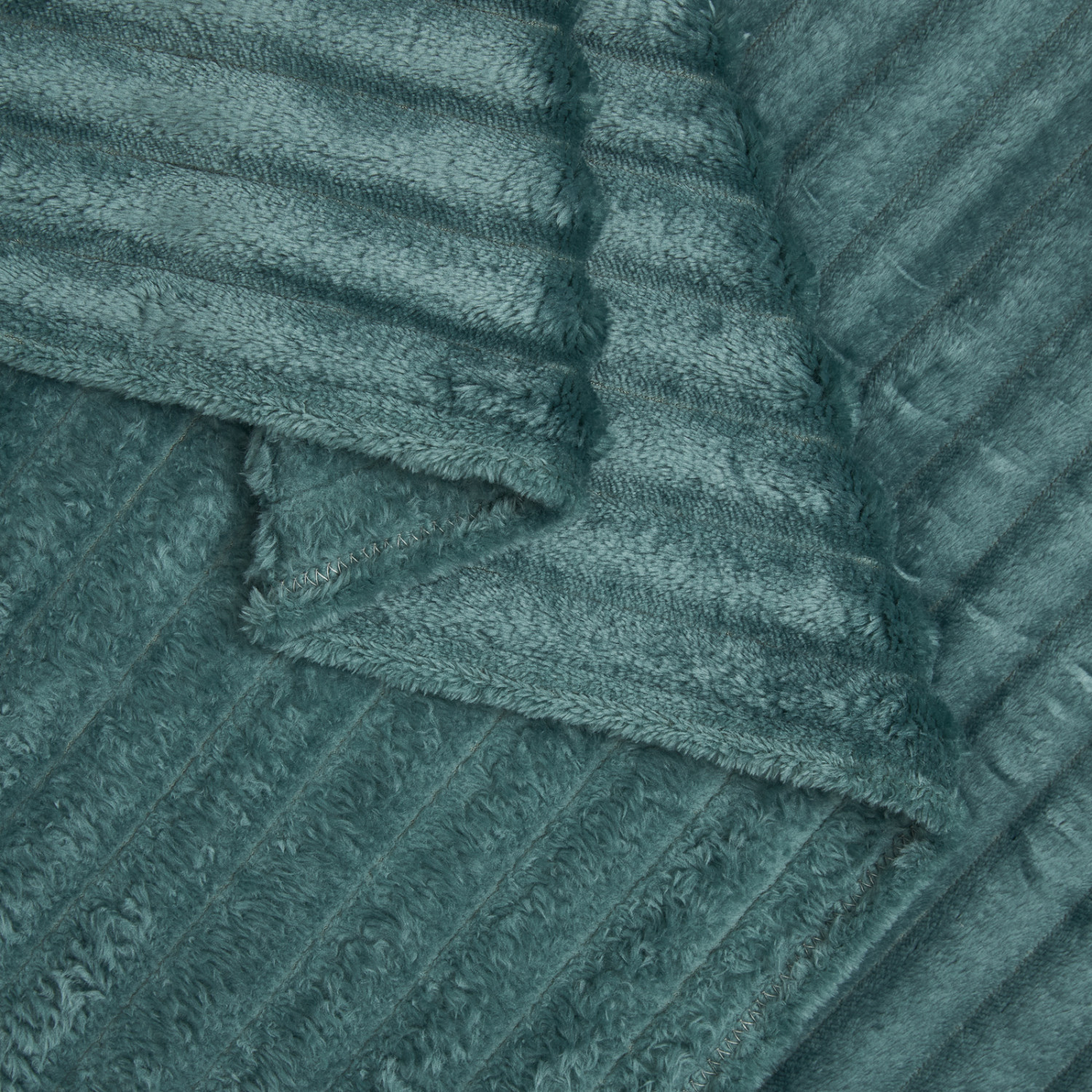 Плед Мягкая полоска/Soft strip, бирюза - фото № 4