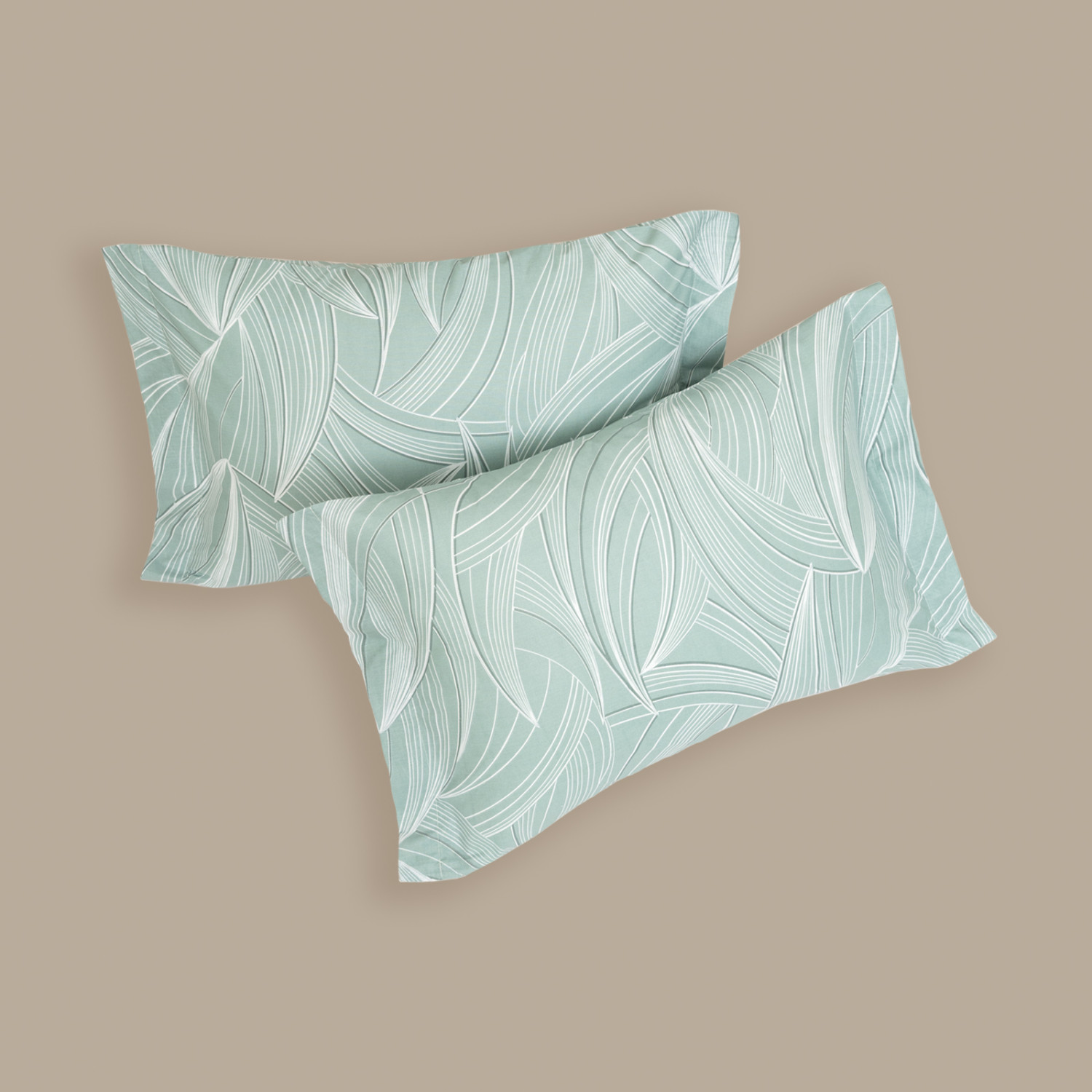 Комплект наволочек Dancing Leaves green с ушками - фото № 6