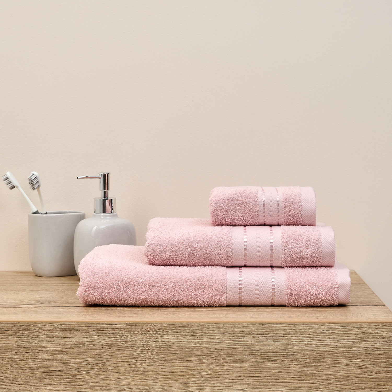 Полотенце махровое Basena, розовое - фото № 6