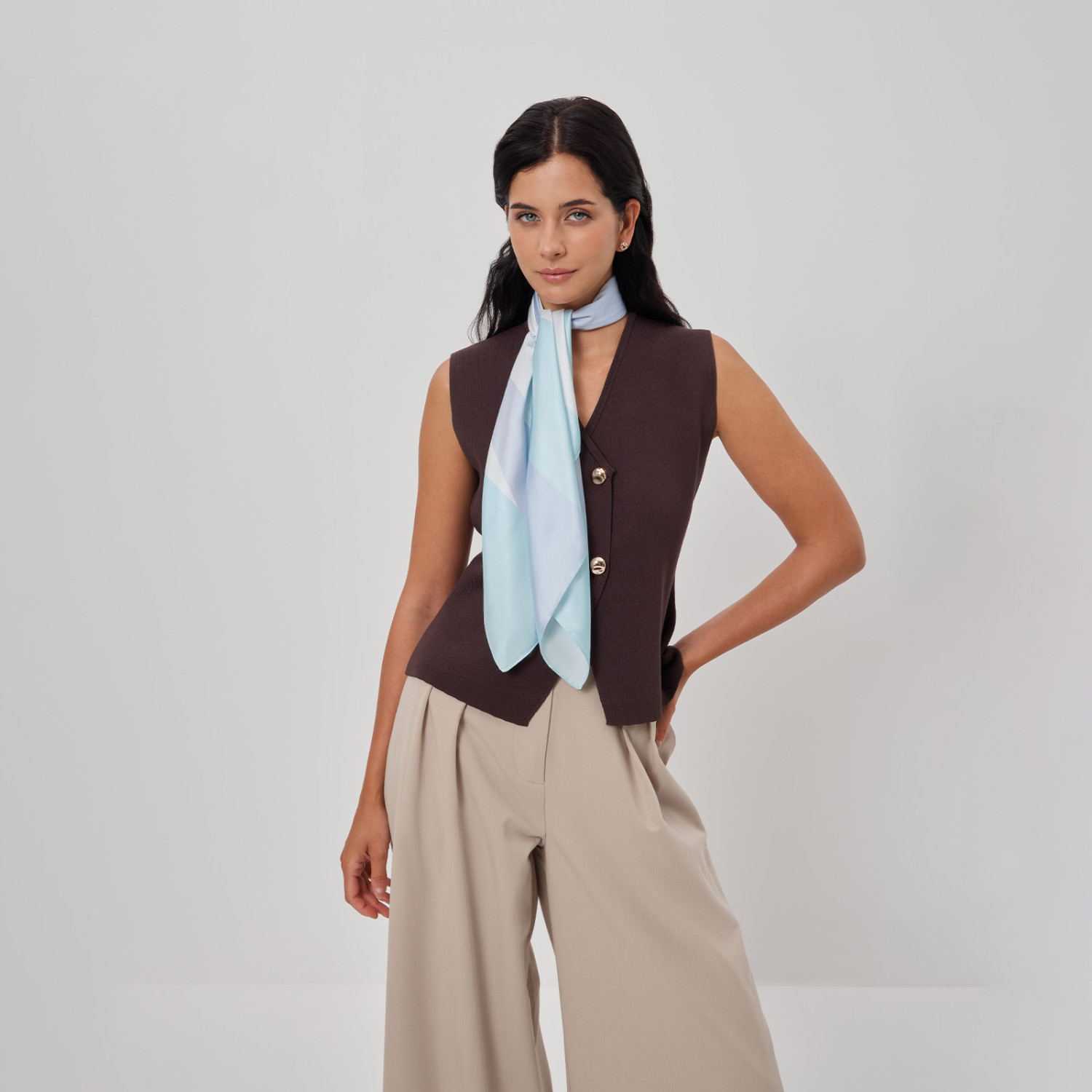 Платок шейный Божественный/Divina, голубой I - фото № 2