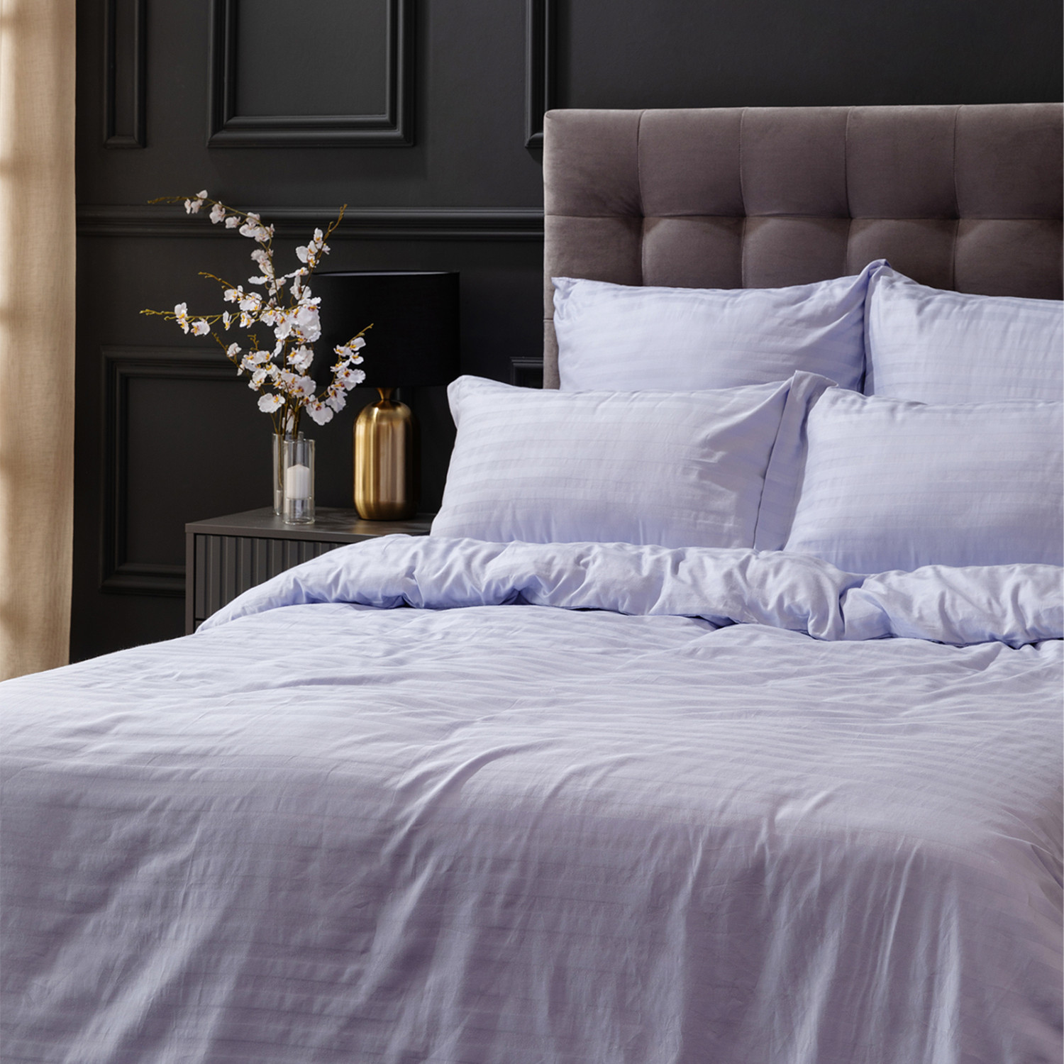 Постельное белье Lilac mist, страйп-сатин - фото № 3