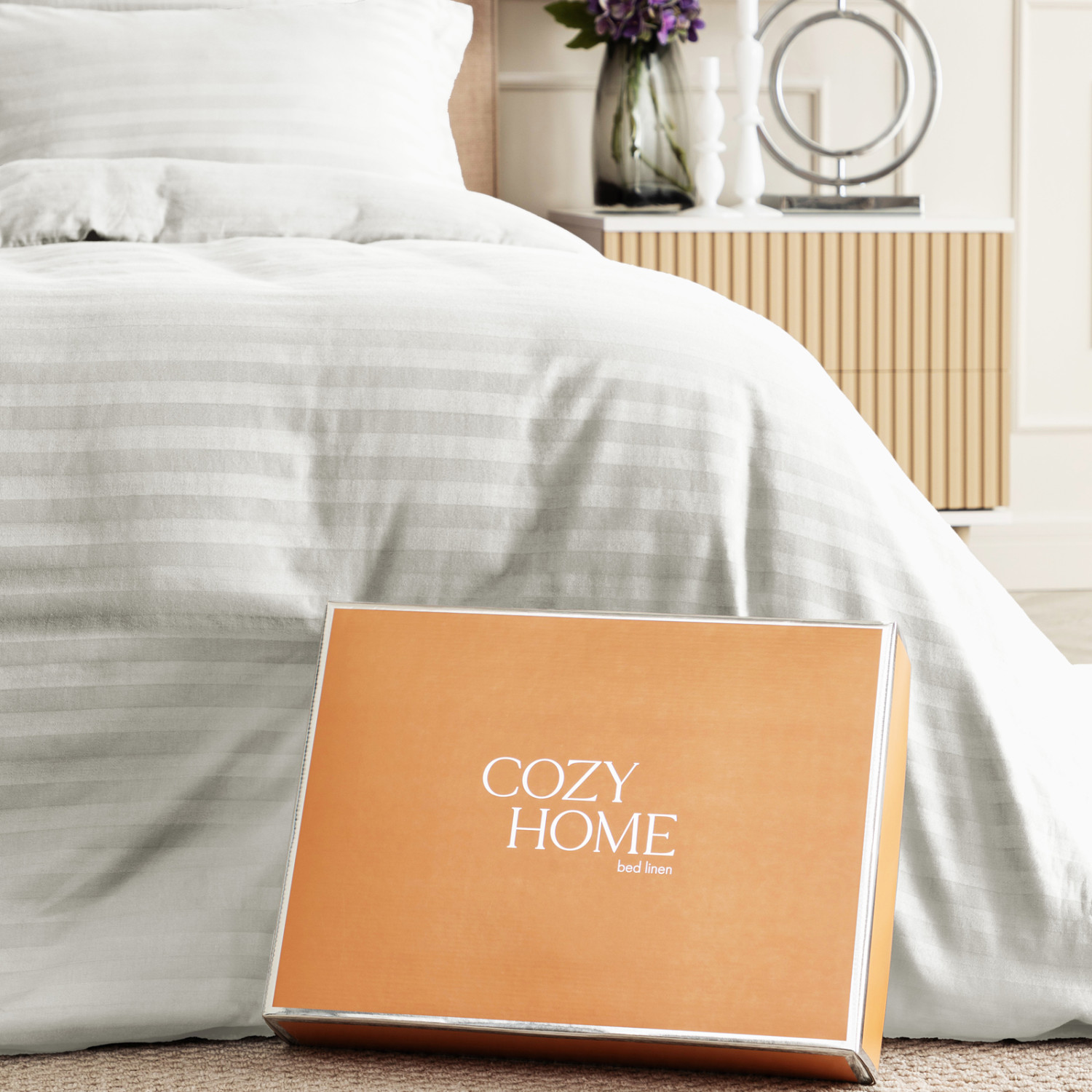 Постельное белье Белый, страйп-сатин 43463-1 - фото № 11