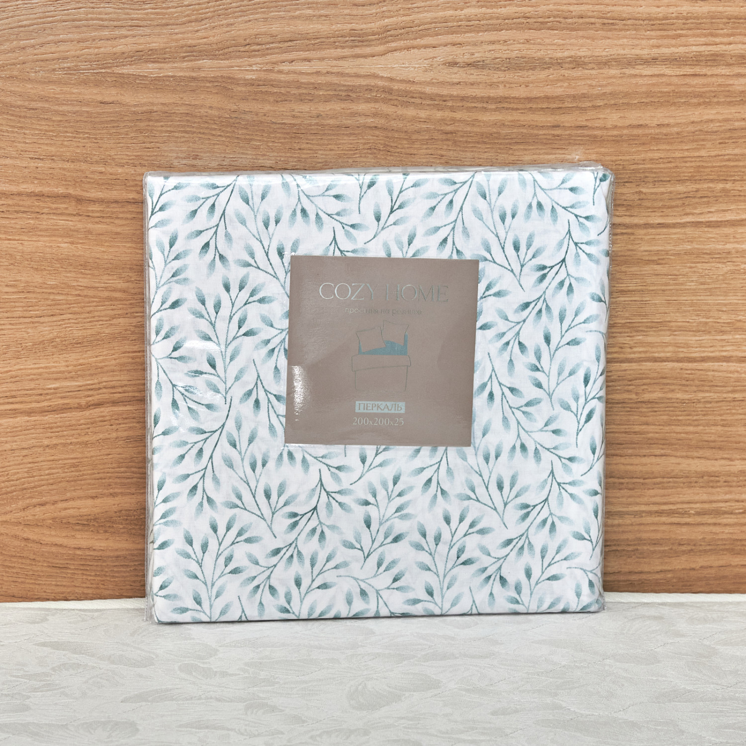 Простыня на резинке Foglio, голубая - фото № 3