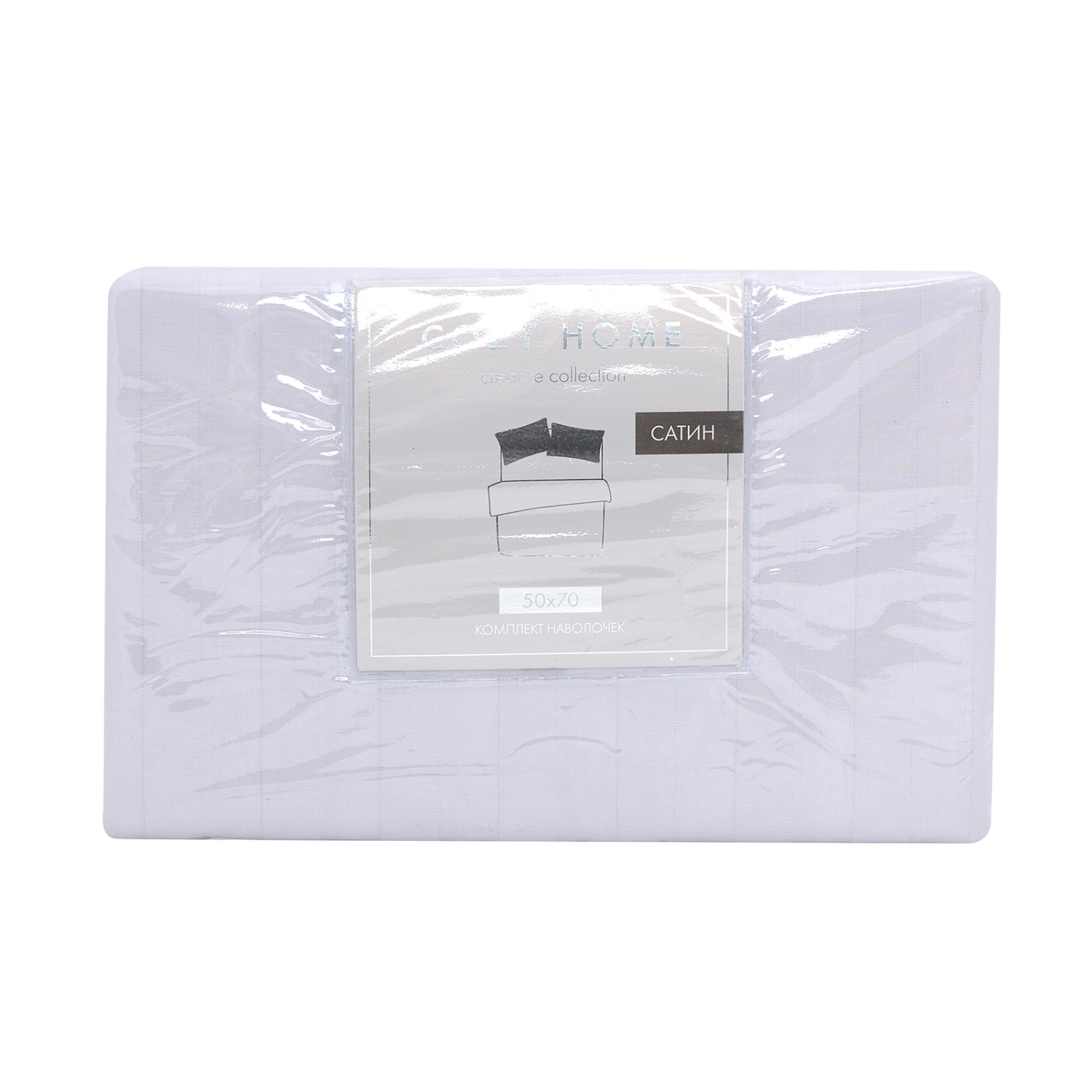 Комплект наволочек Silver grey с ушками, страйп-сатин - фото № 3