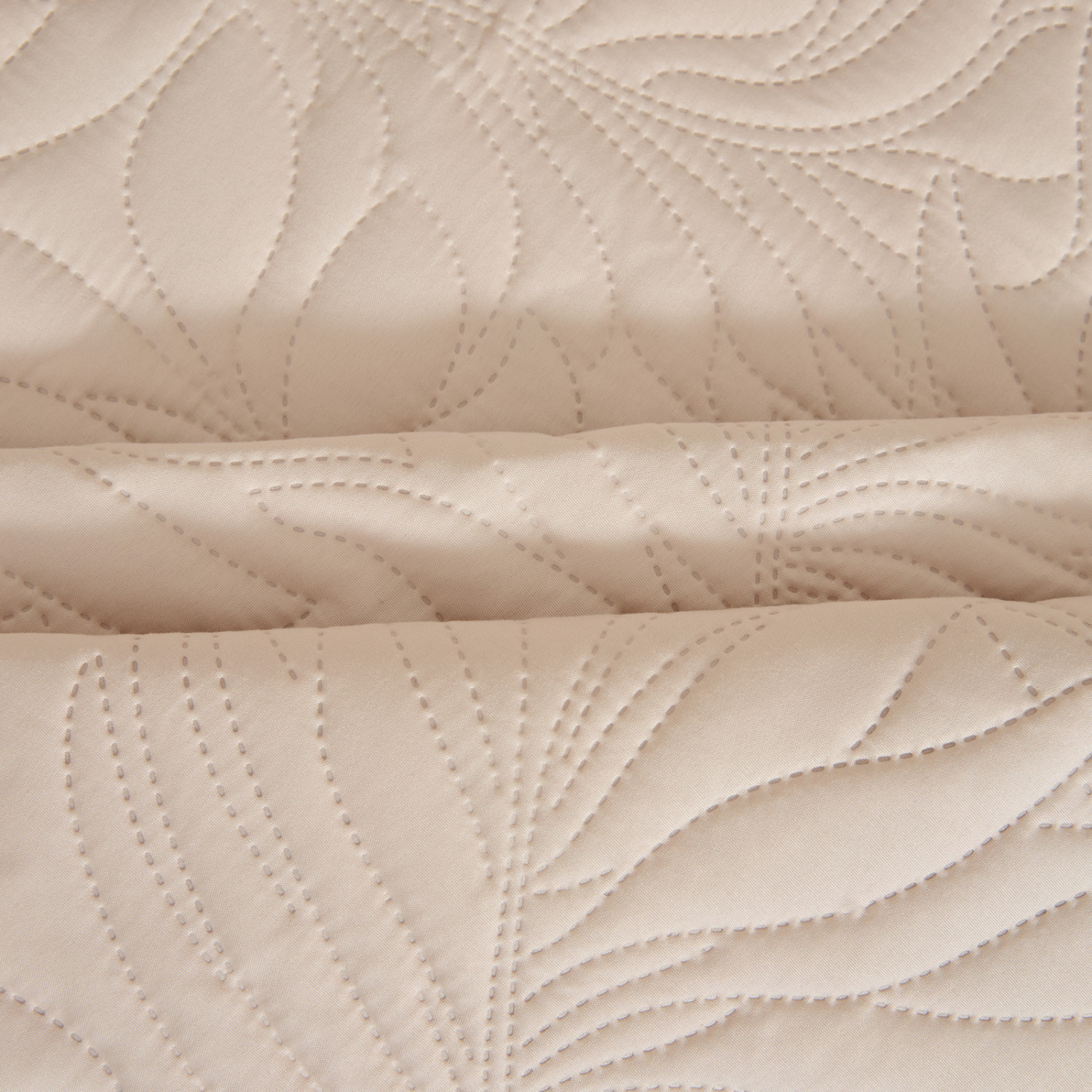 Покрывало Листочки/Fogliare, серо-бежевое - фото № 5