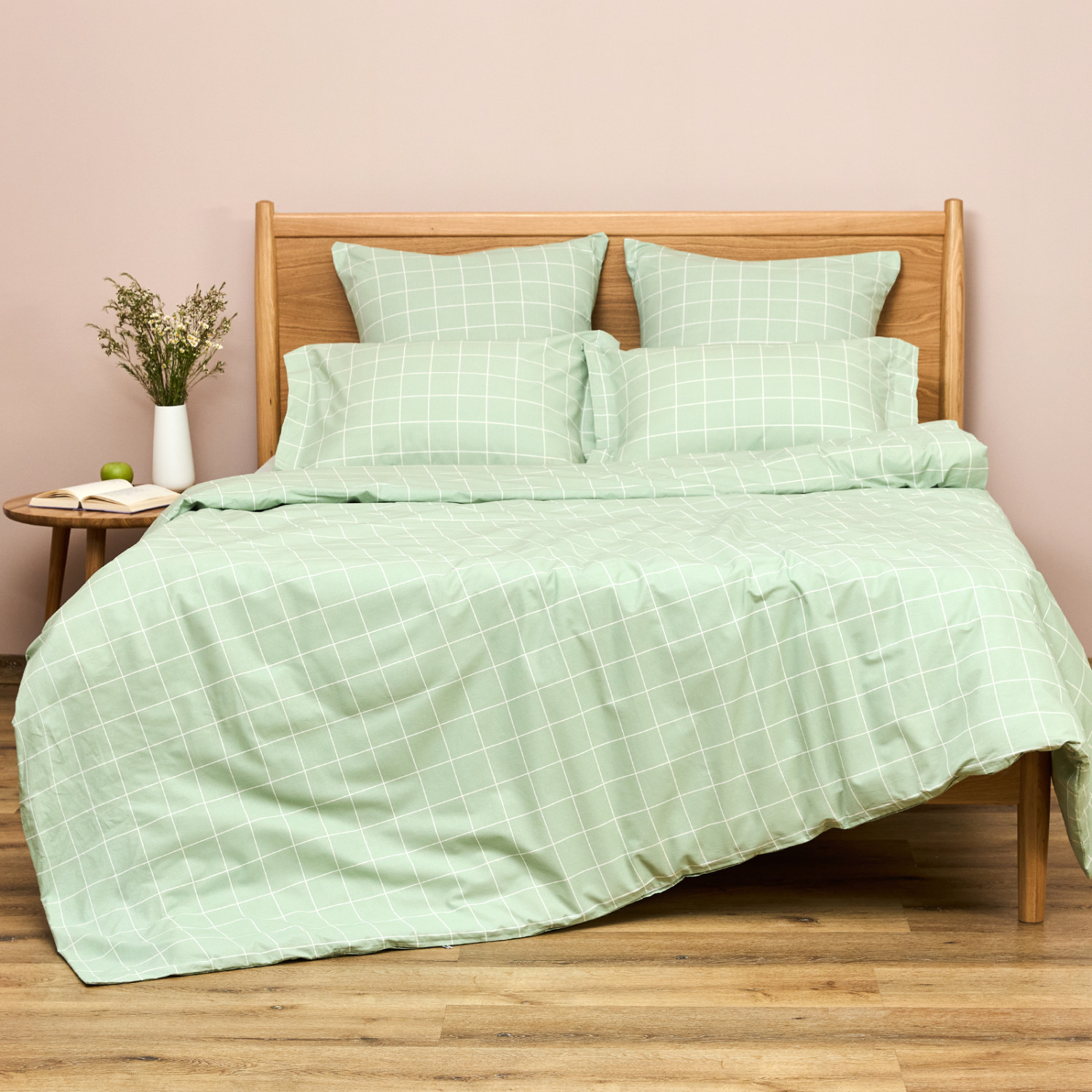 Постельное белье полукомплект Quadretti, зеленое - фото № 5