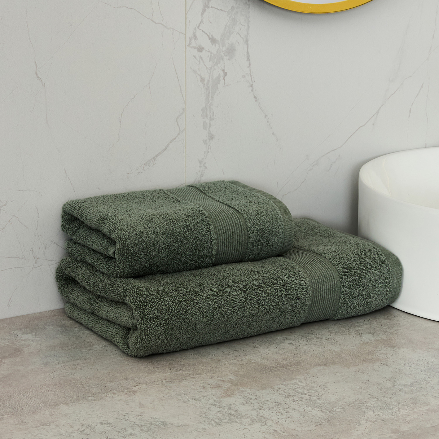 Полотенце махровое Nell, зеленое - фото № 7