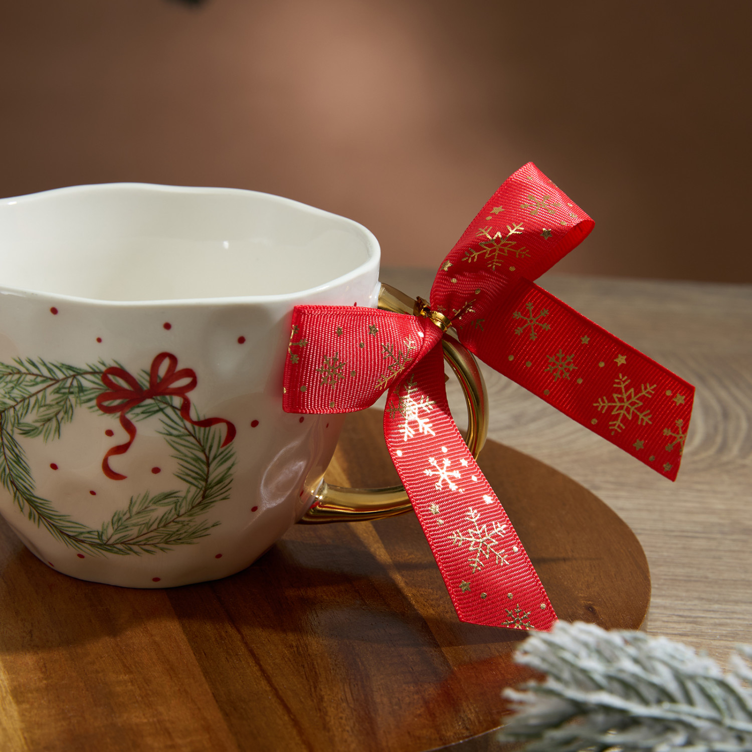 Кружка Christmas Wreath II - фото № 3