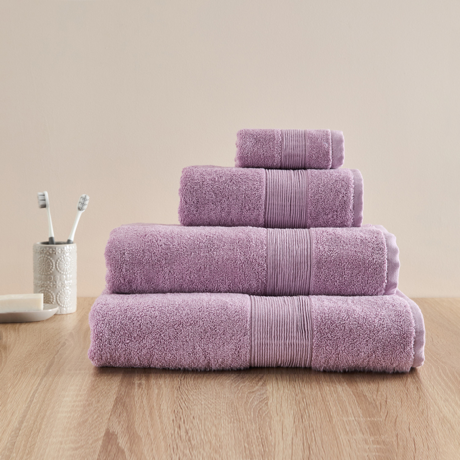 Полотенце махровое Piega, сирень - фото № 8