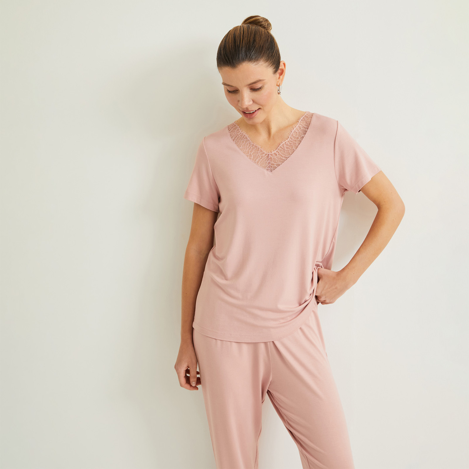 Пижама Кружевной/Lacy, розовая - фото № 5