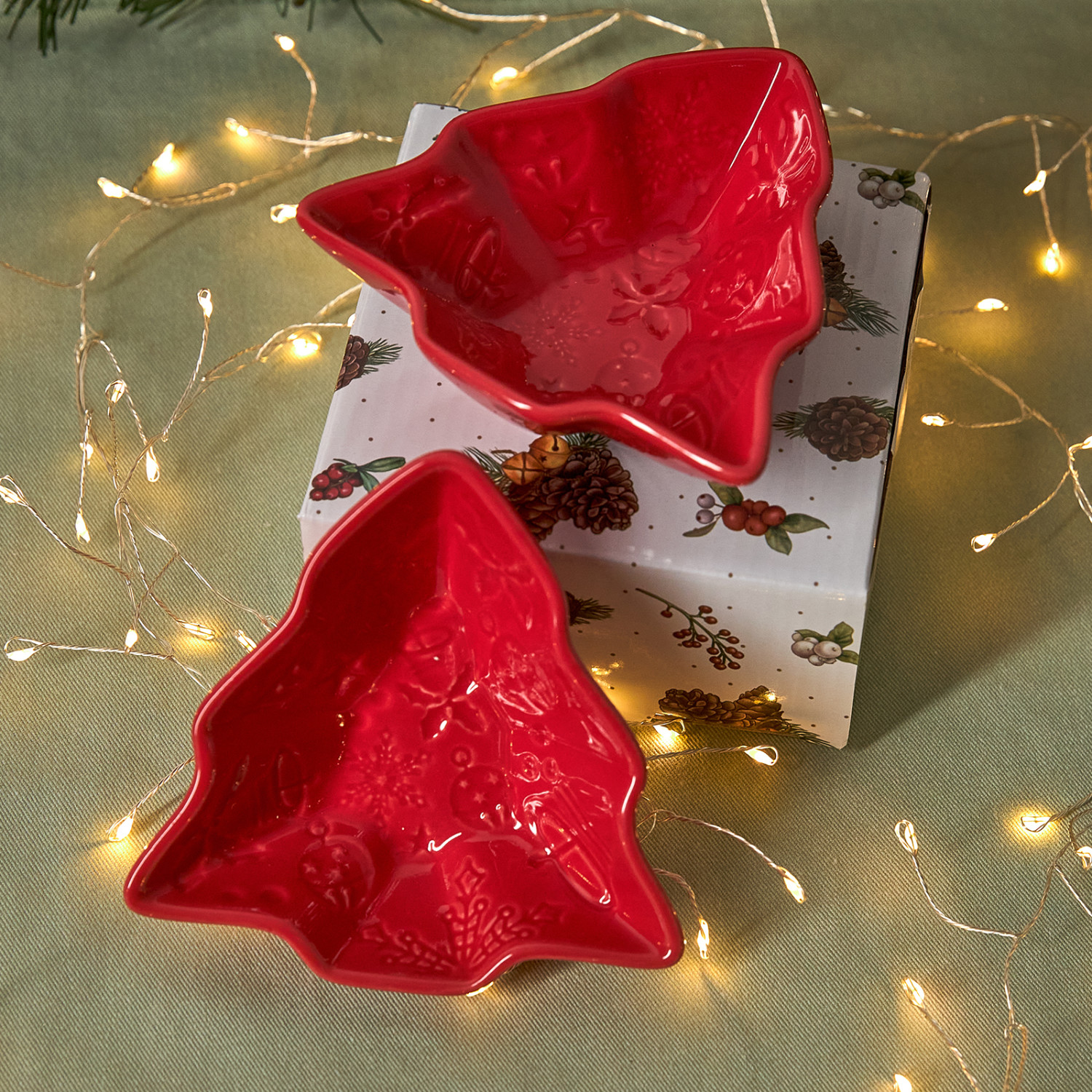 Набор тарелок Christmas tree, красный - фото № 4