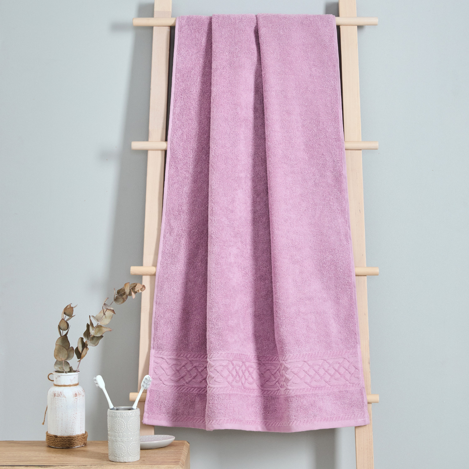 Полотенце махровое Costanza, сиреневое - фото № 3
