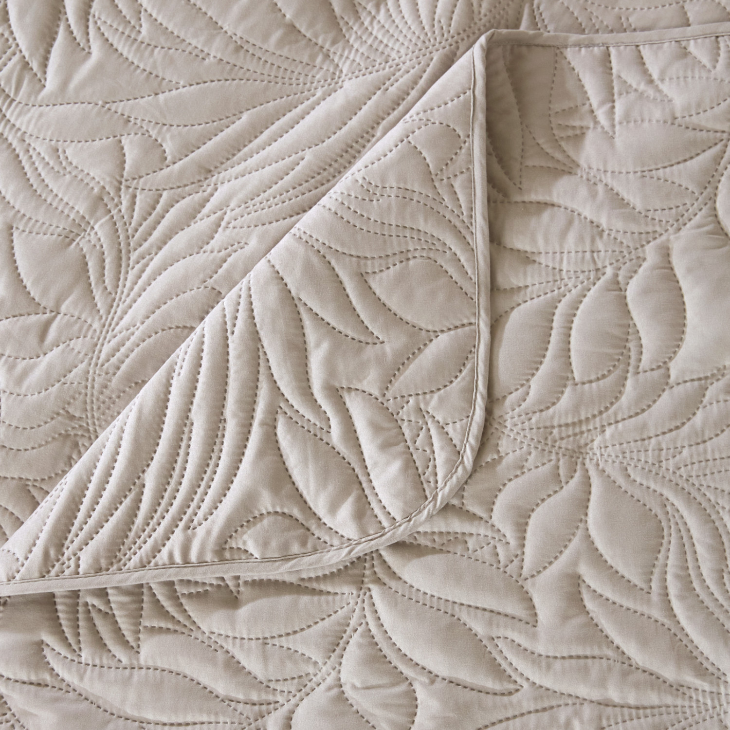 Покрывало Листочки/Fogliare, светло-серое - фото № 8