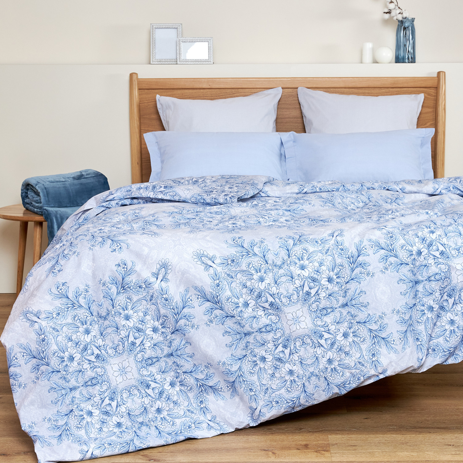 Постельное белье Venetto, голубое - фото № 6