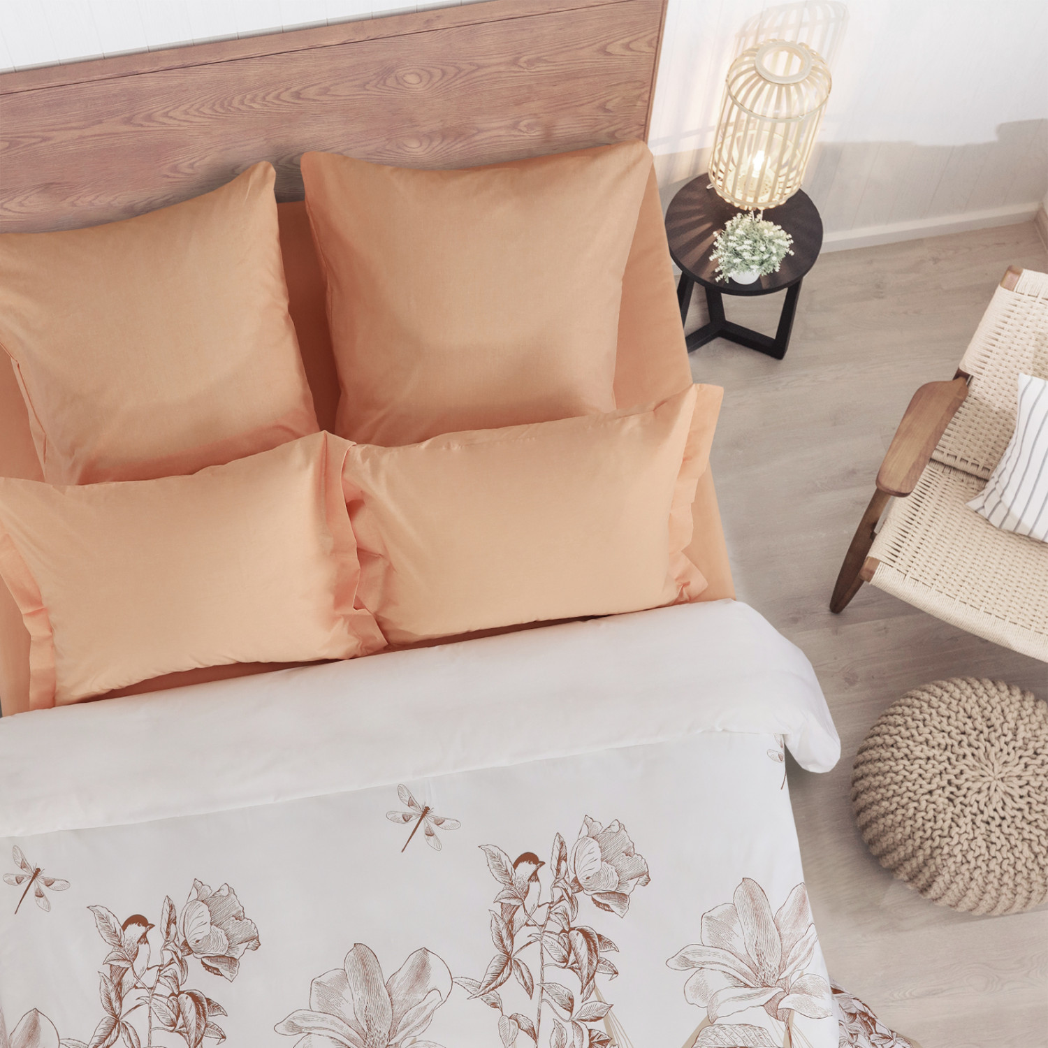 Постельное белье Alba, оранжевое - фото № 3