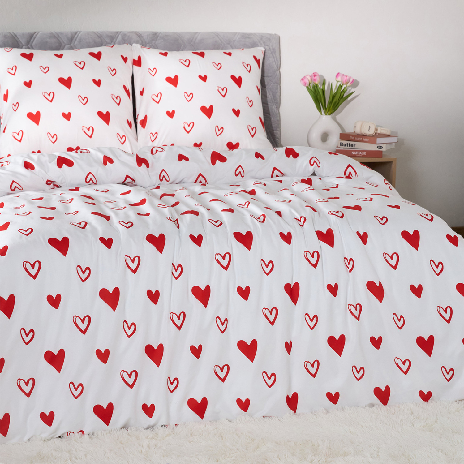 Постельное белье Floox Белое сердце - фото № 2