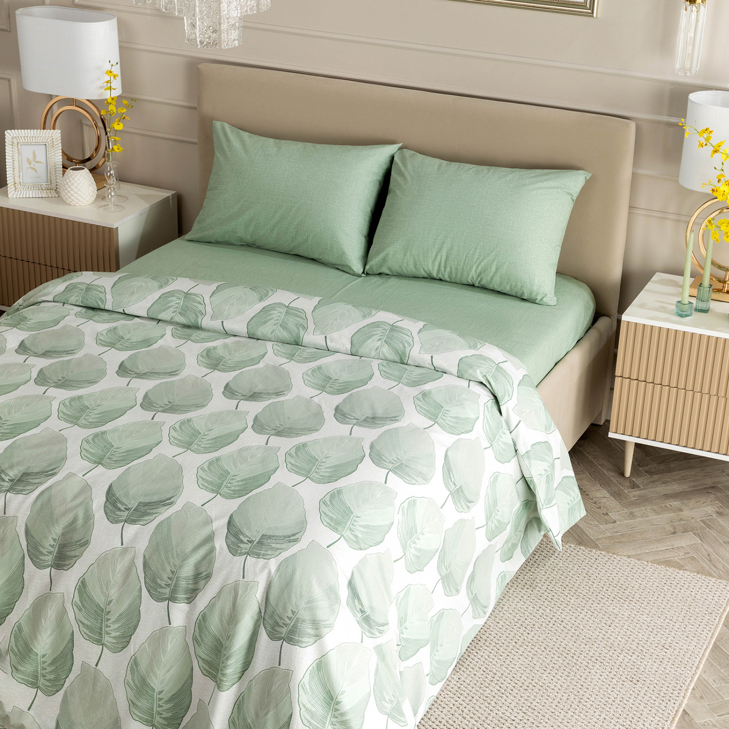 Постельное белье Модико (зеленые листья) I - фото № 7