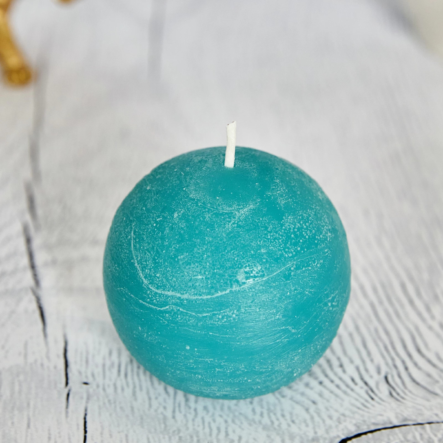 Свеча Пламя/Fiamma круглая, бирюзовая - фото № 2
