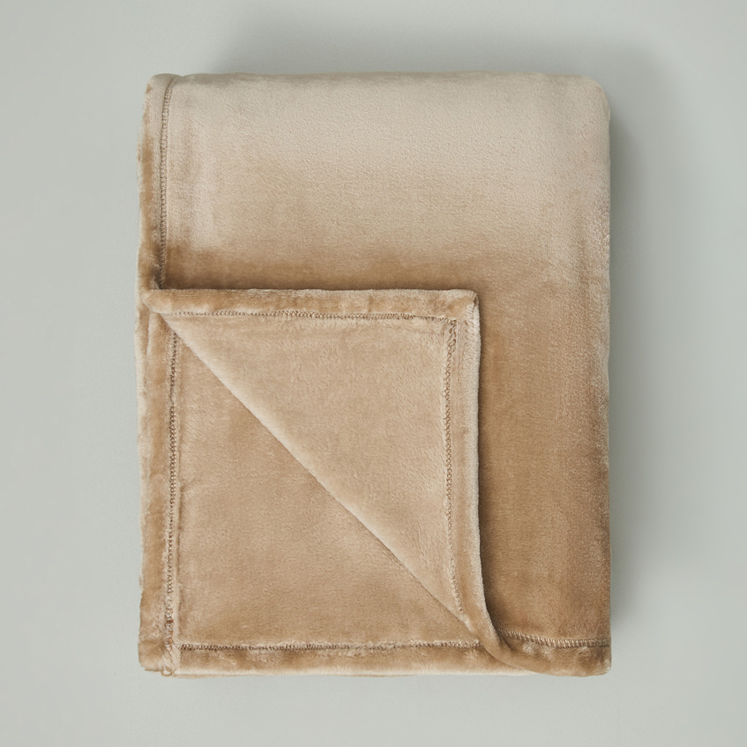 Плед Supersoft, серо-бежевый - фото № 5