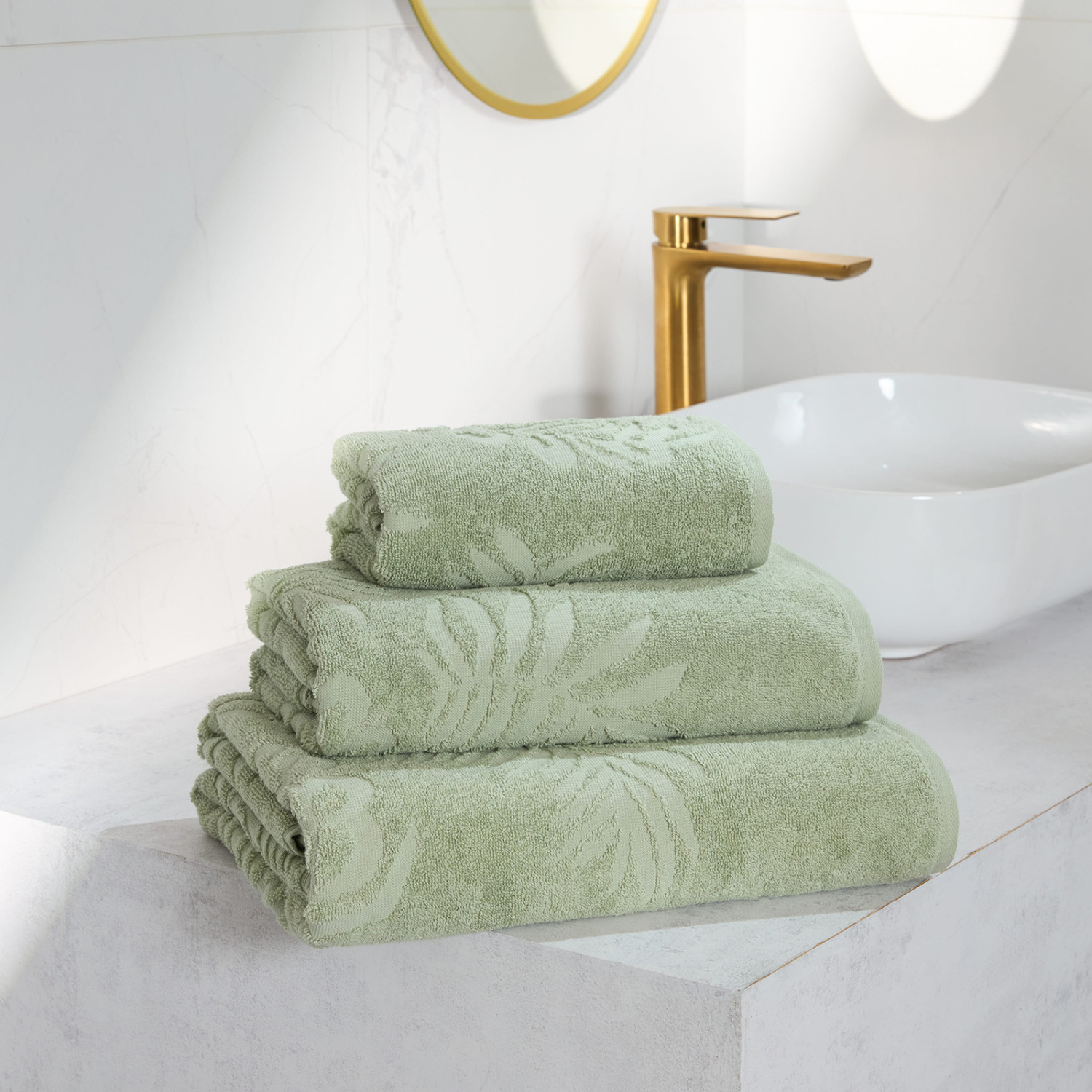 Полотенце махровое Тропико/Tropico, зеленое - фото № 8