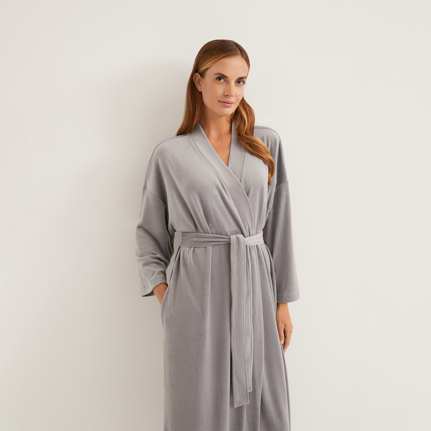 Халат Роскошь/Lusso, серый - фото № 5