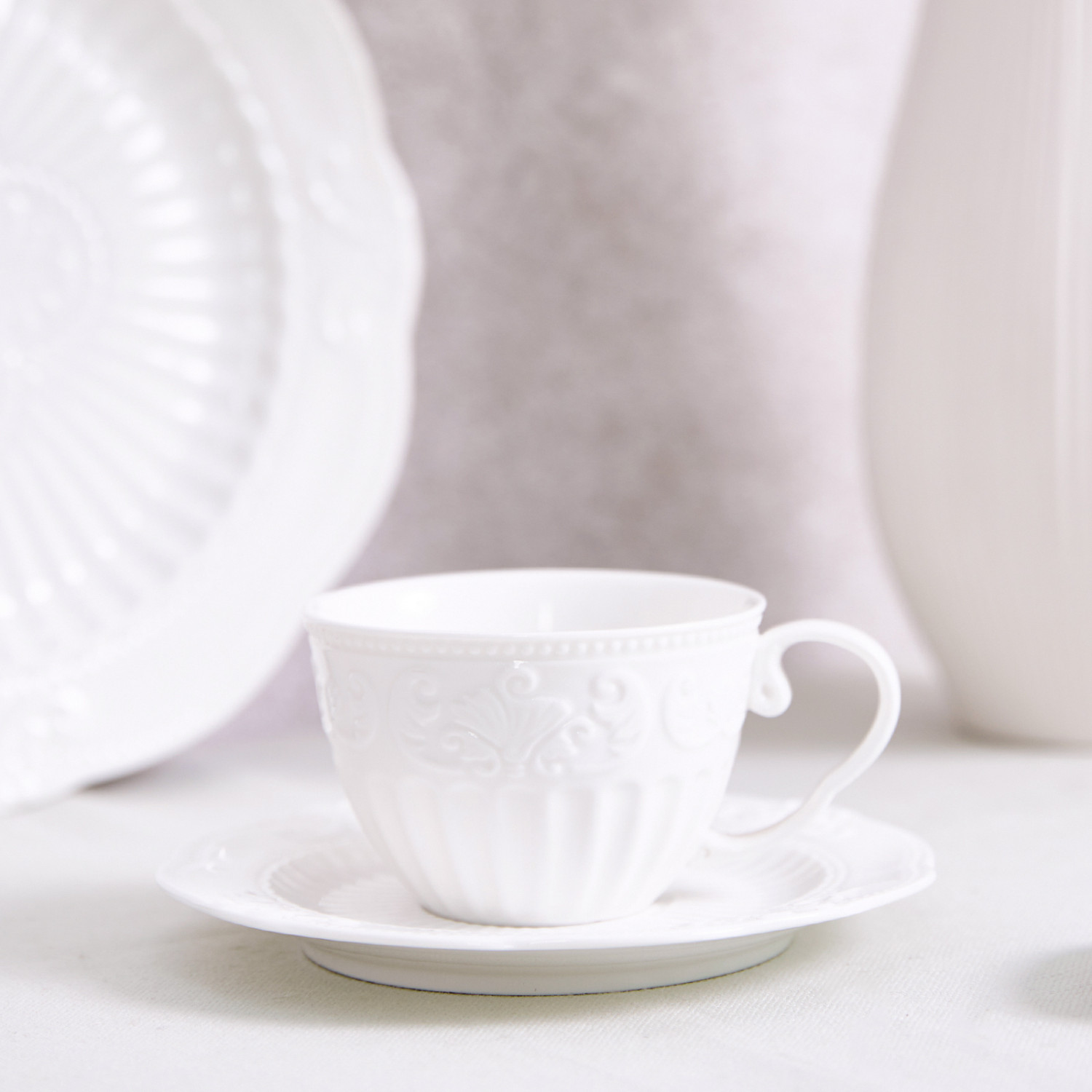 Чайная пара Emboss White - фото № 6
