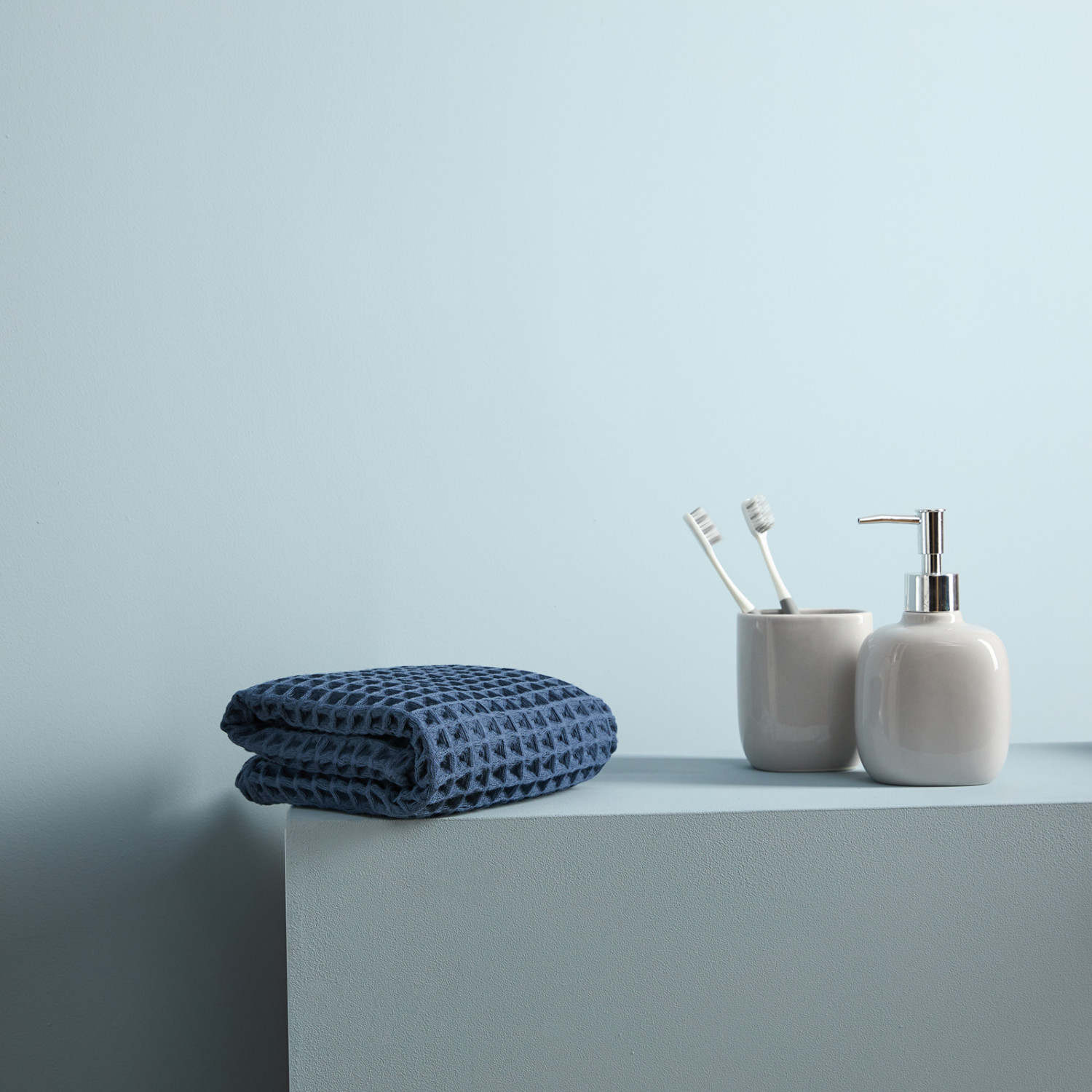 Полотенце вафельное Francesca, синее - фото № 2