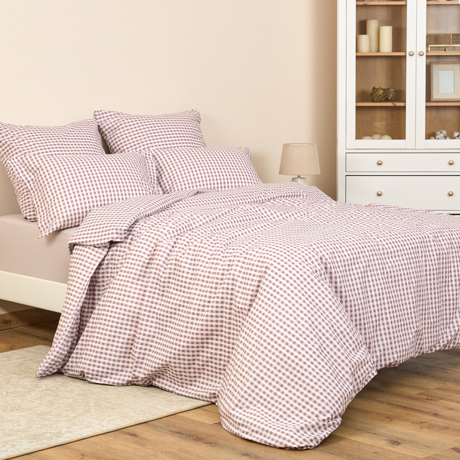 Постельное белье полукомплект Vichy, коричневое - фото № 7