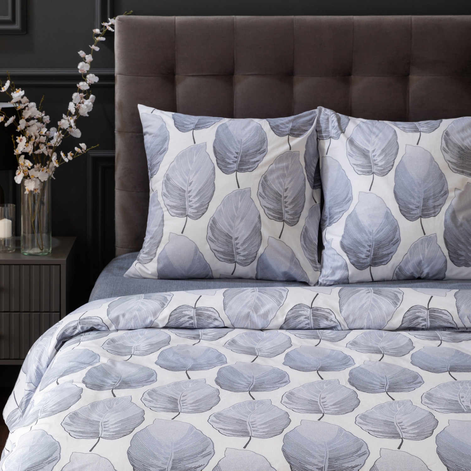 Постельное белье Модико (синие листья) II - фото № 10