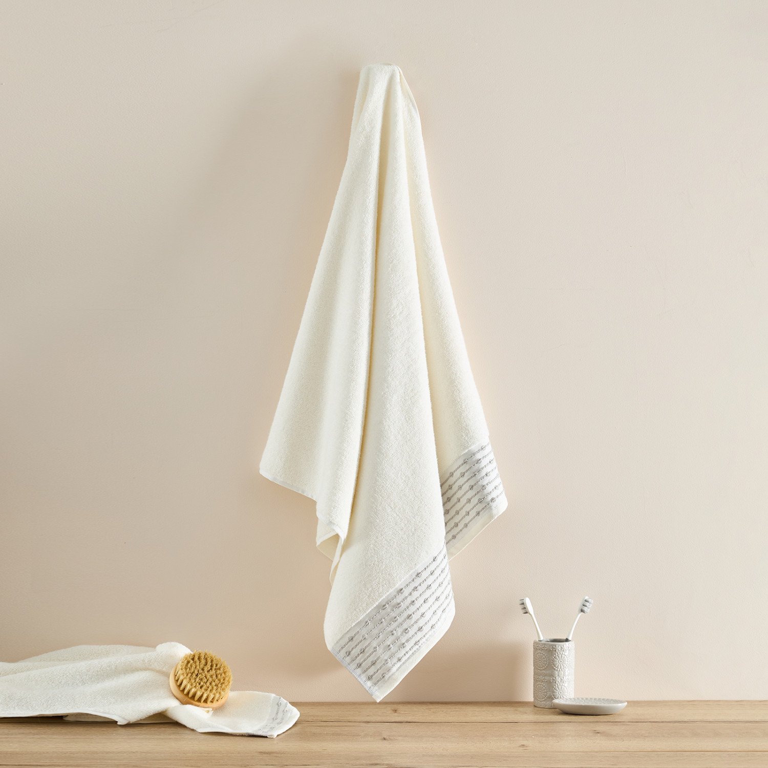 Полотенце махровое Punto, кремовое