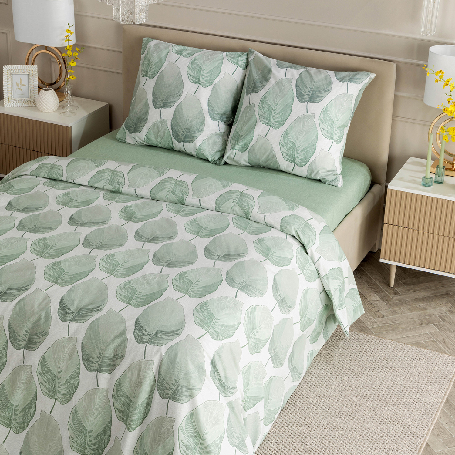 Постельное белье Модико (зеленые листья) I - фото № 9