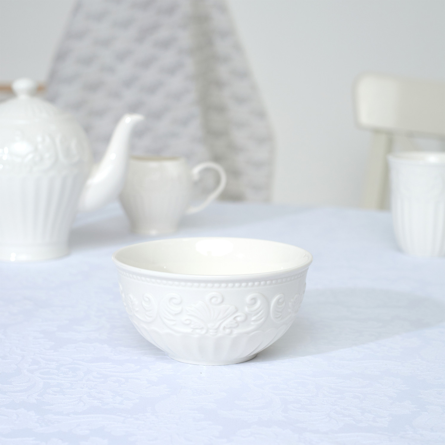 Салатник Белое тиснение/Emboss White