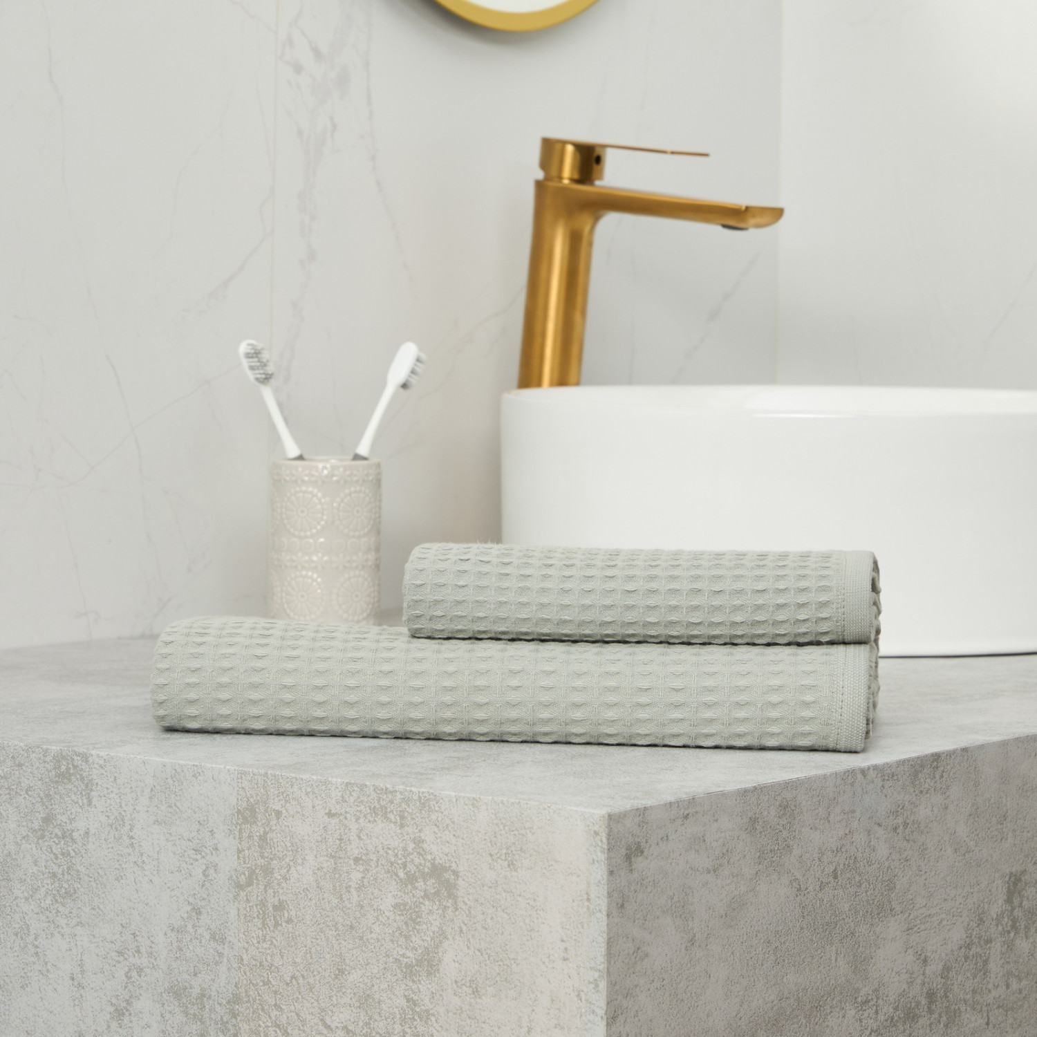 Полотенце вафельное Франко/Franсо, серое - фото № 3