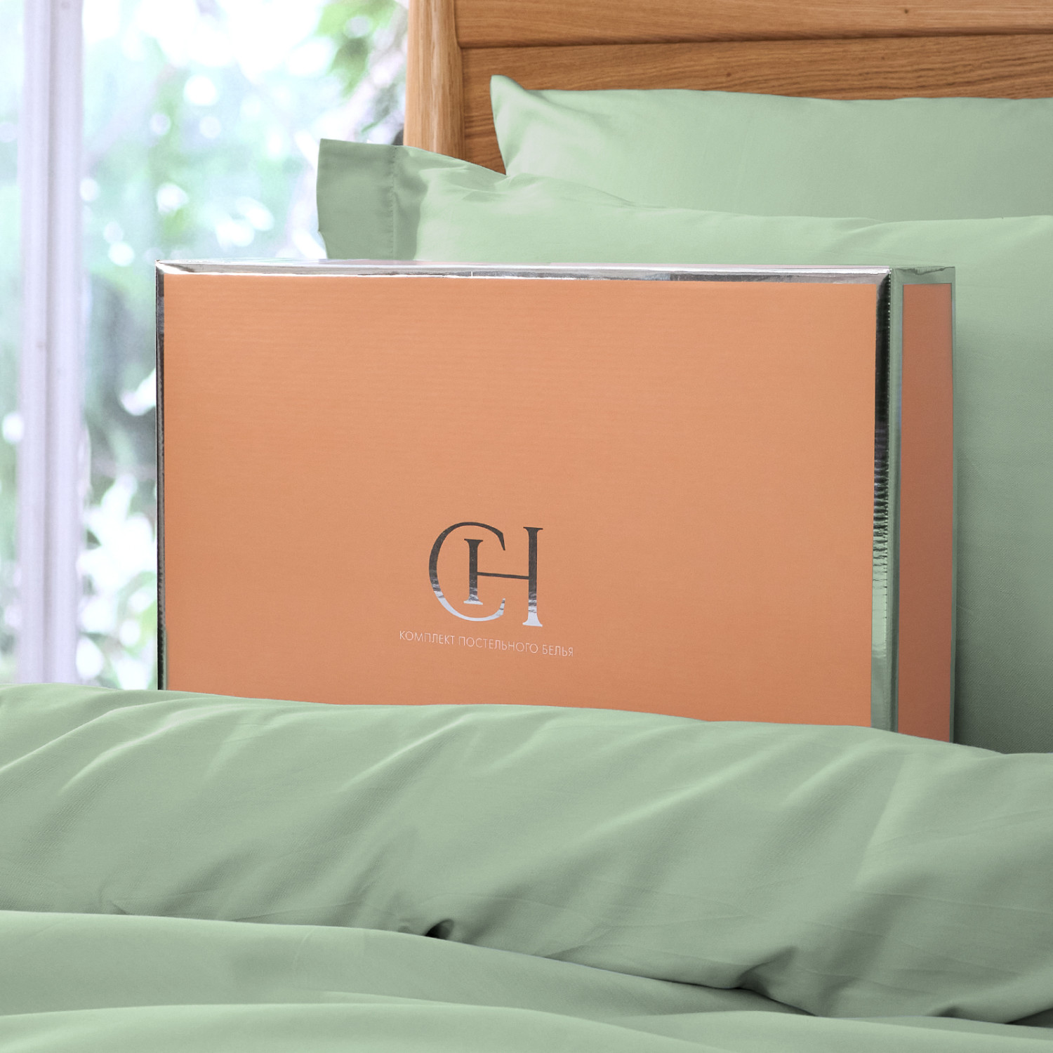 Постельное белье Cameo green & Peachskin - фото № 14