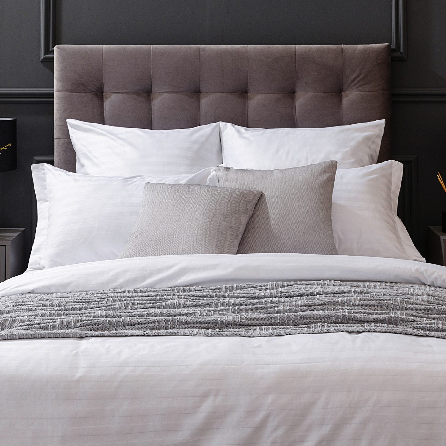 Постельное белье Белый, страйп-сатин 921987 - фото № 7