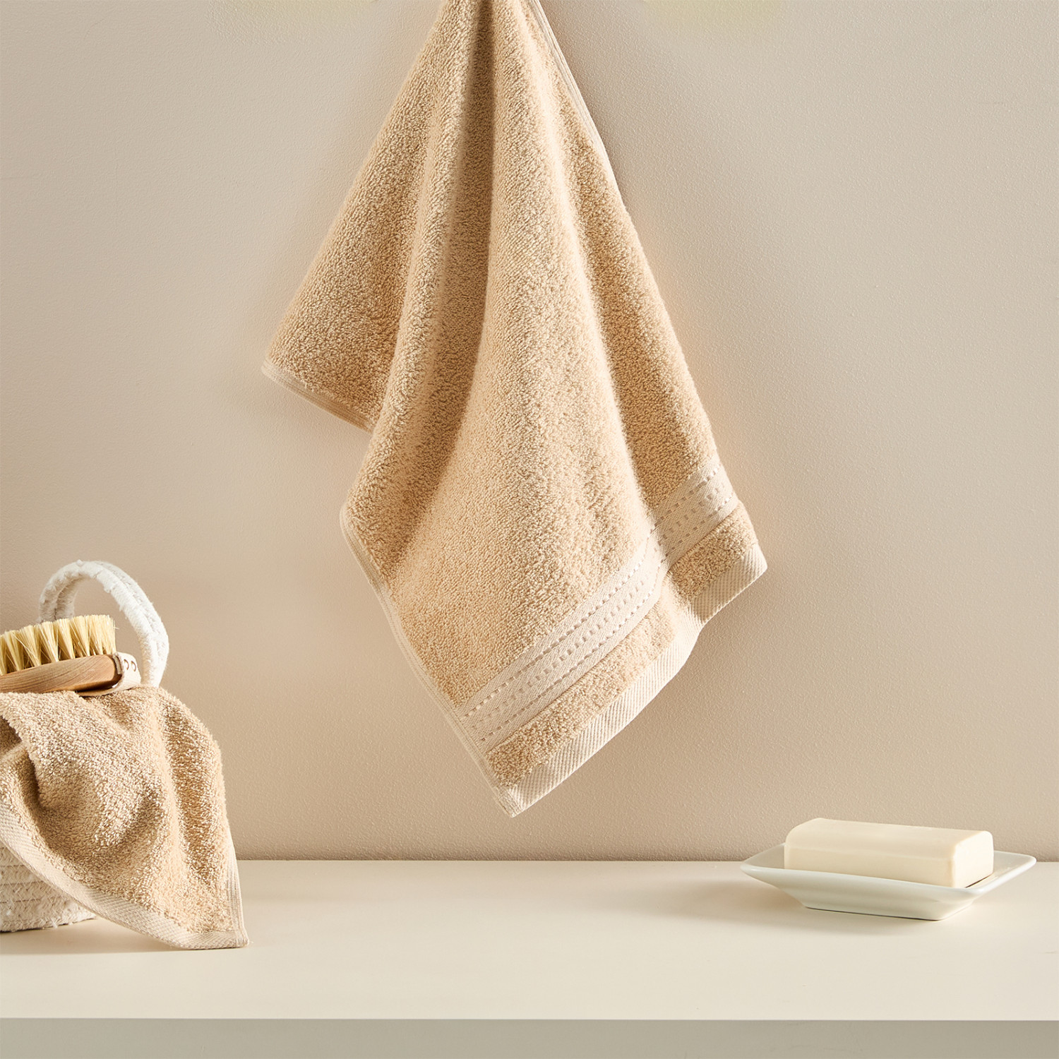 Полотенце махровое Базена/Basena, кремовое - фото № 2