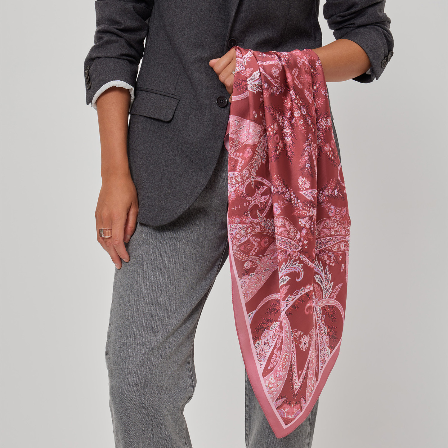 Платок шейный Божественный/Divina, бордо - фото № 2